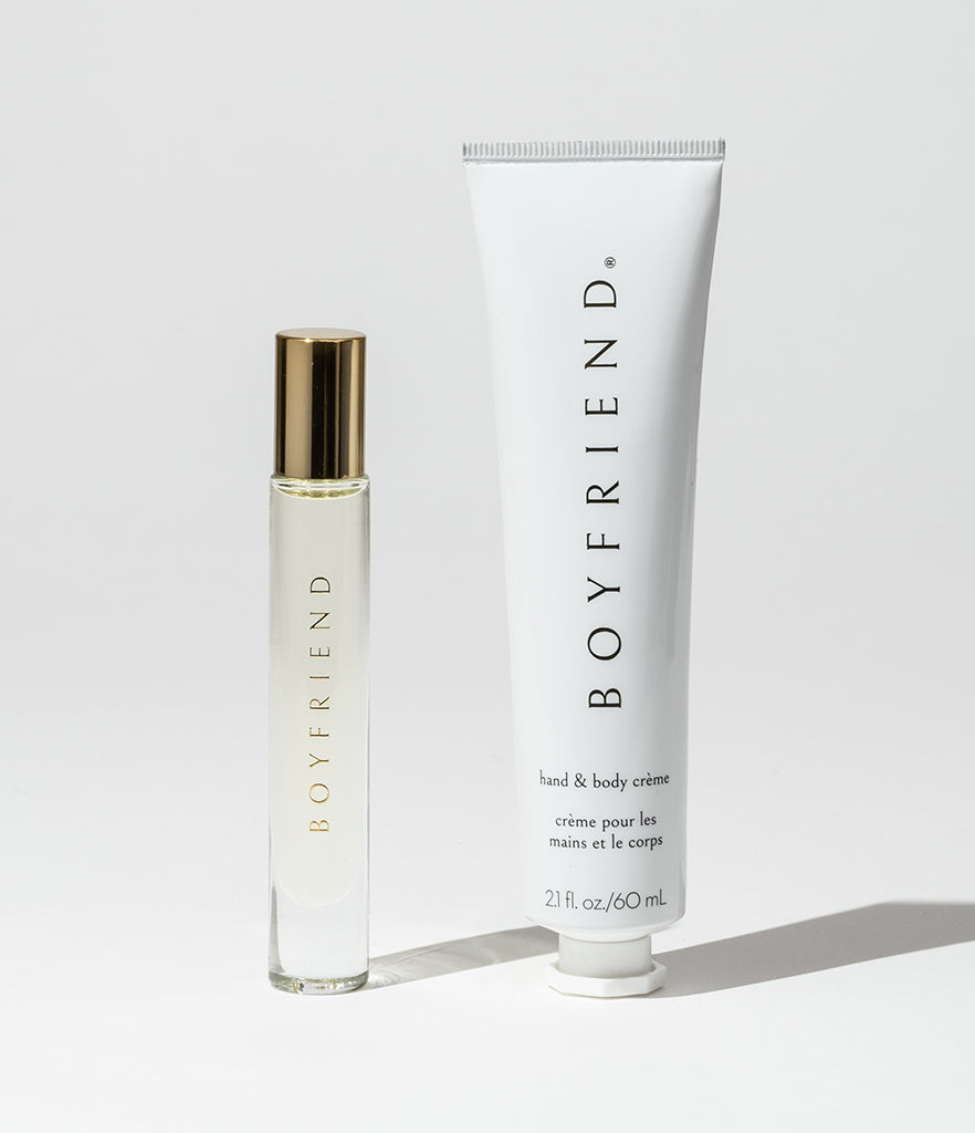 One Boyfriend Rollerball and one Boyfriend Hand and Body Creme.